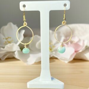 Handmade Green Moonstone Earrings